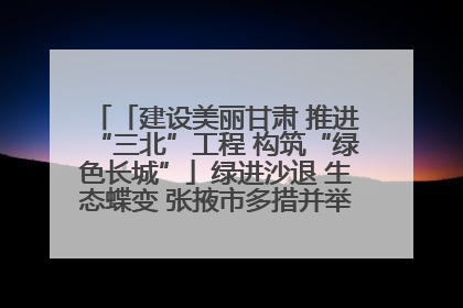 「建设美丽甘肃 推进“三北”工程 构筑“绿色长城”」绿进沙退 生态蝶变 张掖市多措并举加大防沙治沙力度