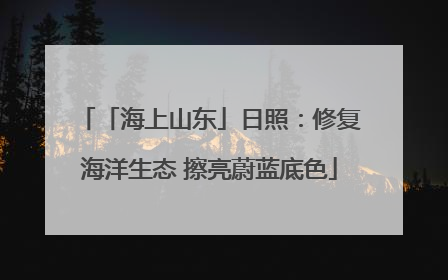 「海上山东」日照：修复海洋生态 擦亮蔚蓝底色