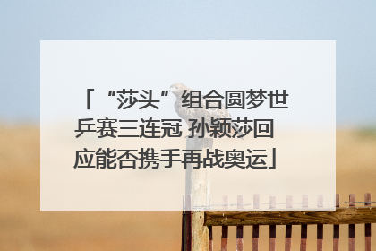 “莎头”组合圆梦世乒赛三连冠 孙颖莎回应能否携手再战奥运