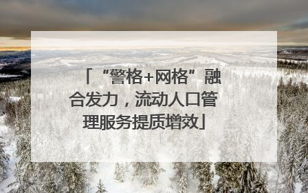 “警格+网格”融合发力，流动人口管理服务提质增效