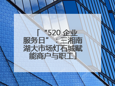 “520 企业服务日”：三湘南湖大市场灯石城赋能商户与职工