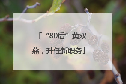 “80后”黄双燕，升任新职务