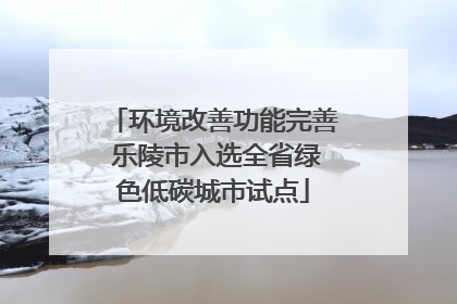 环境改善功能完善 乐陵市入选全省绿色低碳城市试点