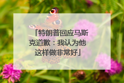 特朗普回应马斯克道歉：我认为他这样做非常好
