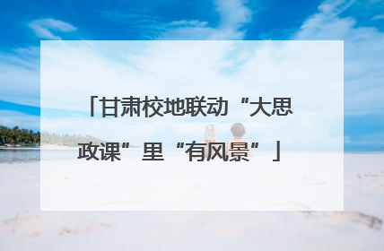 甘肃校地联动“大思政课”里“有风景”