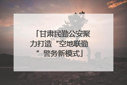 甘肃民勤公安聚力打造“空地联勤”警务新模式