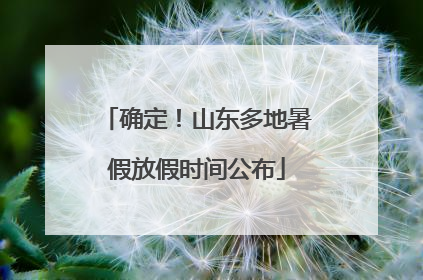 确定！山东多地暑假放假时间公布
