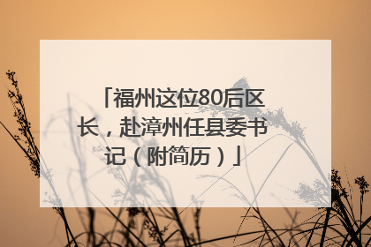 福州这位80后区长，赴漳州任县委书记（附简历）