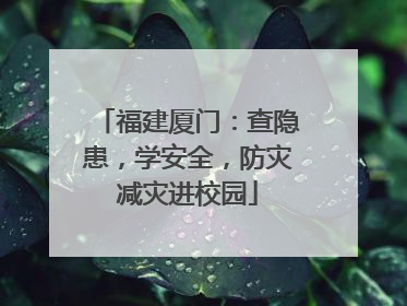 福建厦门：查隐患，学安全，防灾减灾进校园