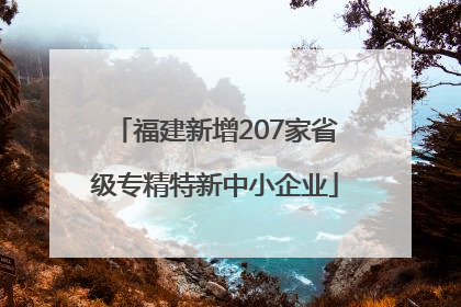 福建新增207家省级专精特新中小企业