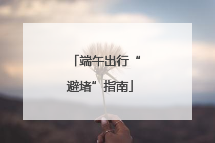 端午出行“避堵”指南