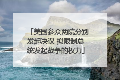 美国参众两院分别发起决议 拟限制总统发起战争的权力