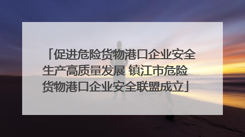 促进危险货物港口企业安全生产高质量发展 镇江市危险货物港口企业安全联盟成立