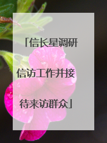 信长星调研信访工作并接待来访群众