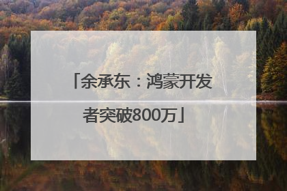 余承东：鸿蒙开发者突破800万