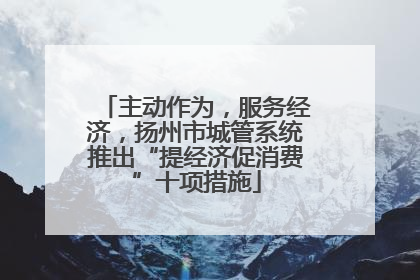 主动作为，服务经济，扬州市城管系统推出“提经济促消费”十项措施