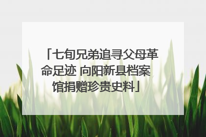 七旬兄弟追寻父母革命足迹 向阳新县档案馆捐赠珍贵史料