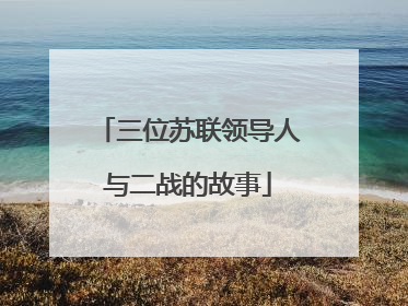 三位苏联领导人与二战的故事