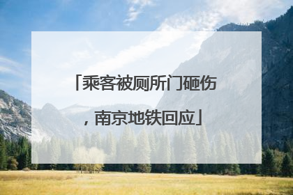 乘客被厕所门砸伤，南京地铁回应