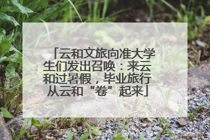 云和文旅向准大学生们发出召唤：来云和过暑假，毕业旅行从云和“卷”起来