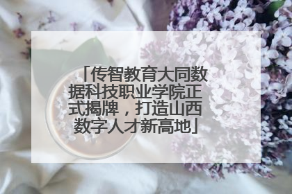 传智教育大同数据科技职业学院正式揭牌，打造山西数字人才新高地