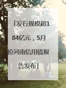 发行规模超184亿元，5月份河南信用债报告发布