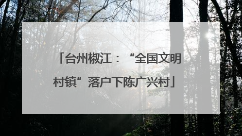 台州椒江：“全国文明村镇”落户下陈广兴村