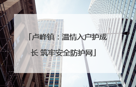 卢峰镇：温情入户护成长 筑牢安全防护网