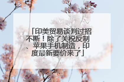 印美贸易谈判过招不断！除了关税反制、苹果手机制造，印度最新要价来了