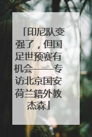 印尼队变强了，但国足世预赛有机会——专访北京国安荷兰籍外教杰森