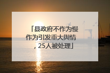 县政府不作为慢作为引发重大舆情，25人被处理