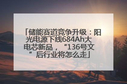 储能赛道竞争升级:阳光电源下线684Ah大电芯新品,“136号文”后行业将怎么走
