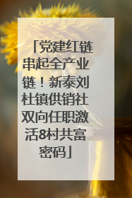党建红链串起全产业链！新泰刘杜镇供销社双向任职激活8村共富密码