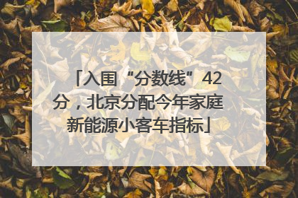 入围“分数线”42分，北京分配今年家庭新能源小客车指标
