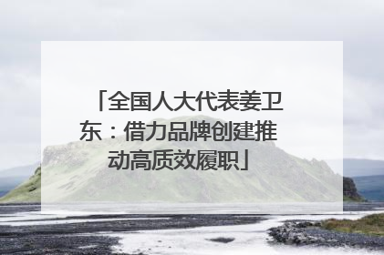 全国人大代表姜卫东：借力品牌创建推动高质效履职