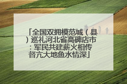 全国双拥模范城（县）巡礼河北省高碑店市：军民共建薪火相传 督亢大地鱼水情深