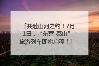 共赴山河之约！7月1日，“东营-泰山”旅游列车即将启程！