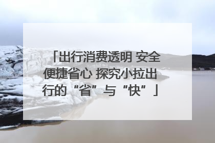 出行消费透明 安全便捷省心 探究小拉出行的“省”与“快”