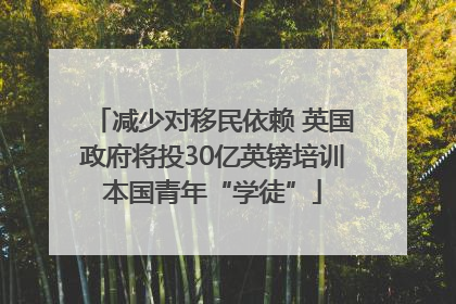减少对移民依赖 英国政府将投30亿英镑培训本国青年“学徒”