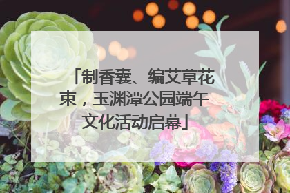 制香囊、编艾草花束，玉渊潭公园端午文化活动启幕