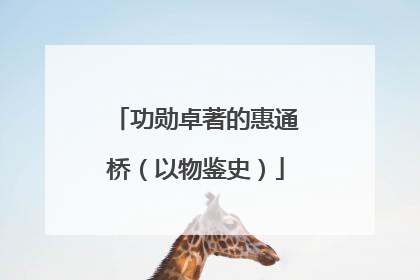功勋卓著的惠通桥（以物鉴史）