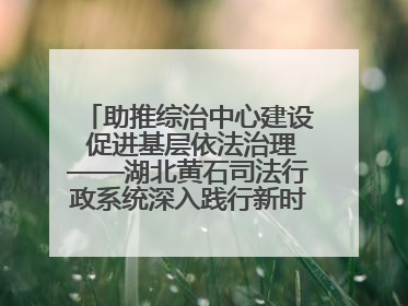 助推综治中心建设 促进基层依法治理——湖北黄石司法行政系统深入践行新时代枫桥经验