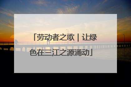 劳动者之歌｜让绿色在三江之源涌动