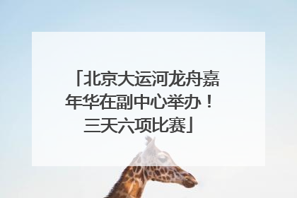 北京大运河龙舟嘉年华在副中心举办！三天六项比赛