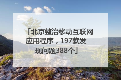 北京整治移动互联网应用程序，197款发现问题388个