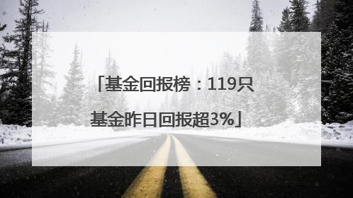 基金回报榜：119只基金昨日回报超3%