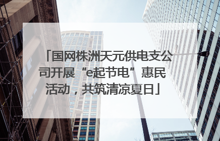 国网株洲天元供电支公司开展“e起节电”惠民活动，共筑清凉夏日