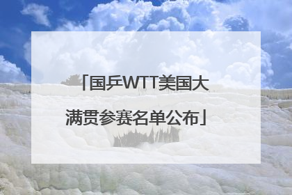 国乒WTT美国大满贯参赛名单公布