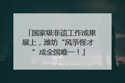 国家级非遗工作成果展上，潍坊“风筝怪才”成全国唯一！