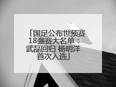 国足公布世预赛18强赛大名单：武磊回归 杨明洋首次入选